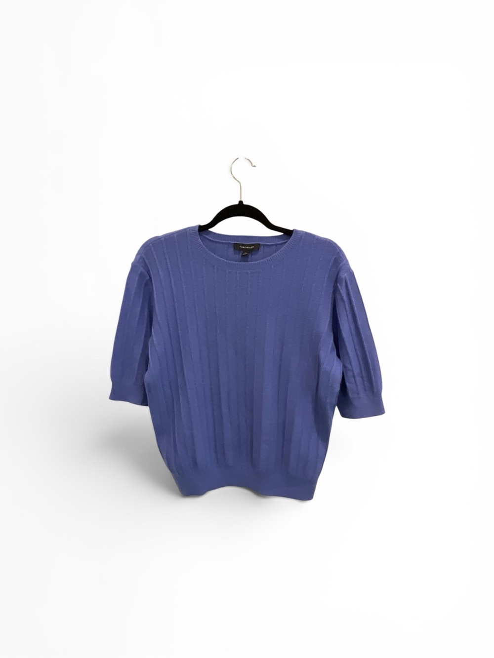 Ann Taylor Short Sleeve Knit Sweater in Periwinkle Blue